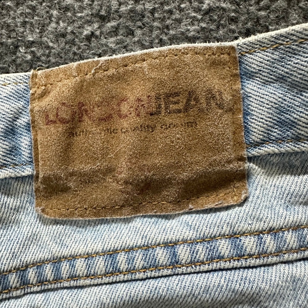 London Jean Shorts Womens Size 6 Blue High Waisted Raw Hem Denim USA Made - Picture 8 of 9